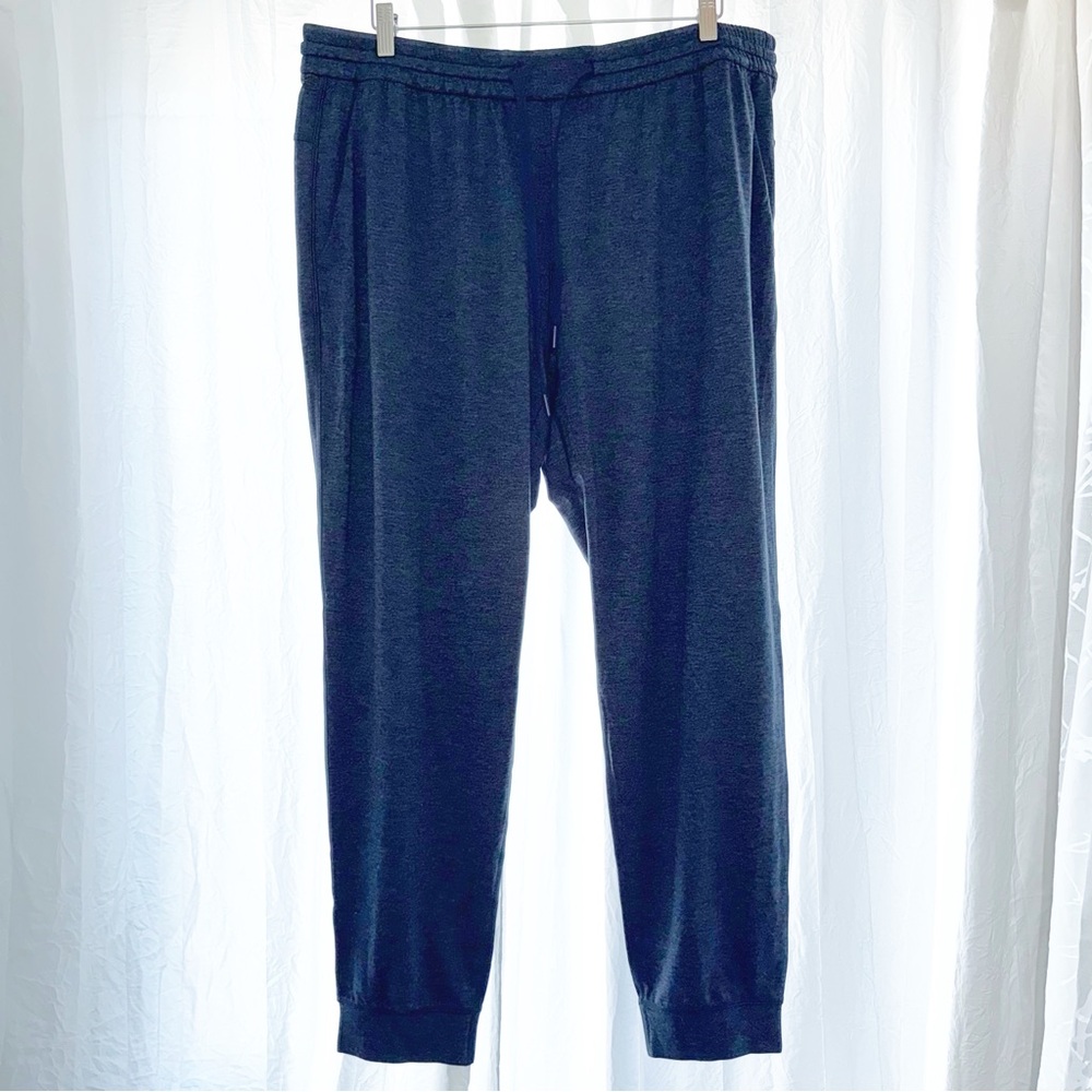 Lululemon heathered Classic navy blue drawstring waist soft jersey jogger pants - Picture 7 of 14